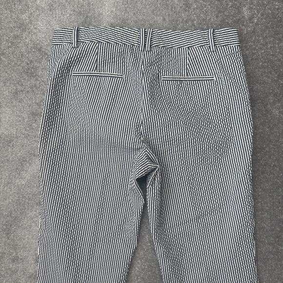 Ann Taylor Pants Womens 8 Blue White Striped Seersucker Cropped Stretch Cotton - Picture 10 of 11